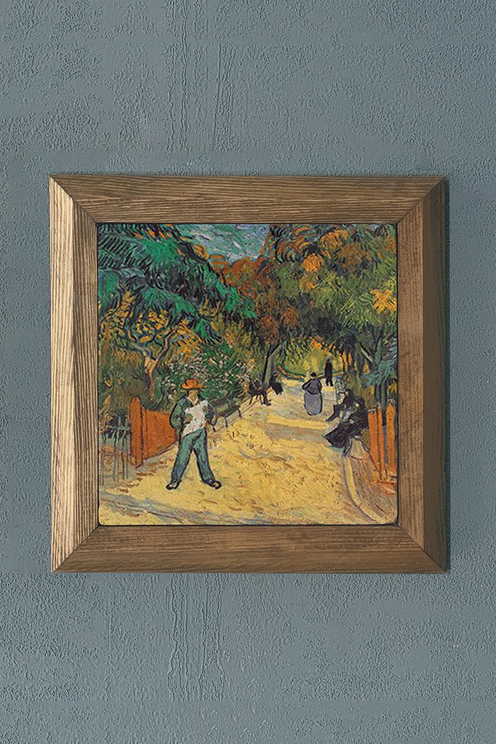 Oscar Stone Decor Masif Çerçeveli Doğaltaş Tablo 28x28 cm Vincent Van Gogh Eserleri