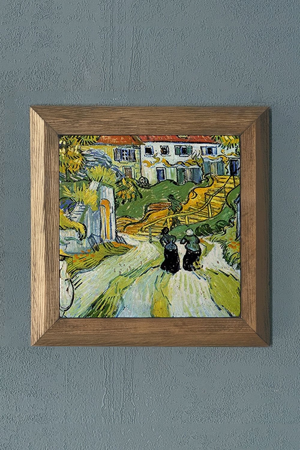 Oscar Stone Decor Masif Çerçeveli Doğaltaş Tablo 28x28 cm Vincent Van Gogh Eserleri