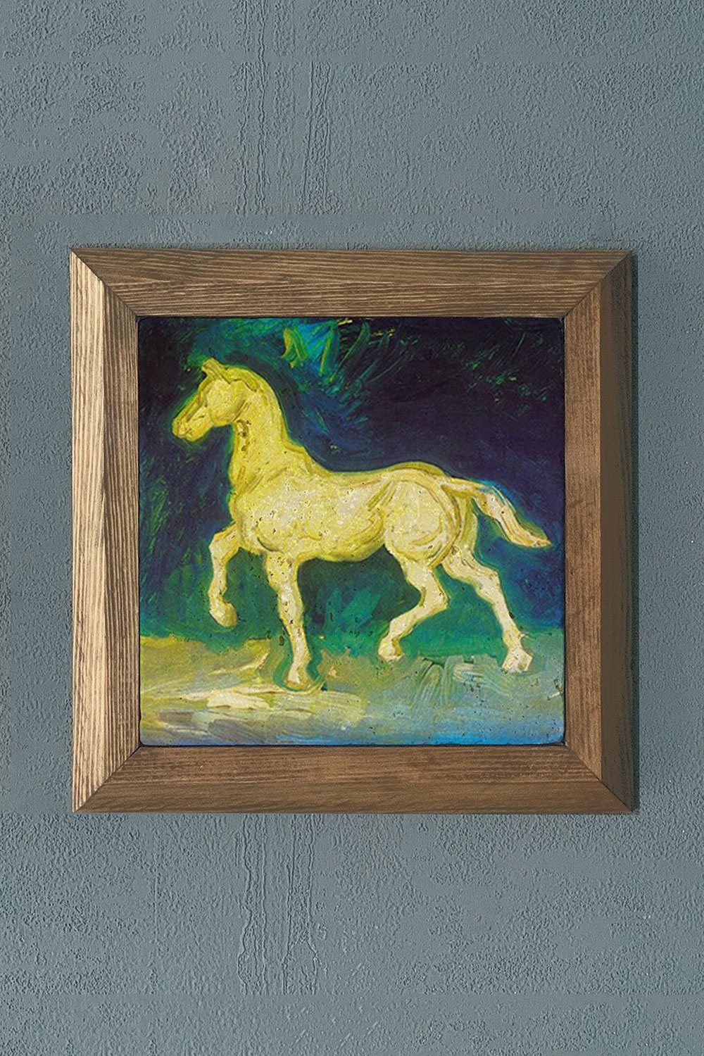 Oscar Stone Decor Masif Çerçeveli Doğaltaş Tablo 28x28 cm Vincent Van Gogh Eserleri