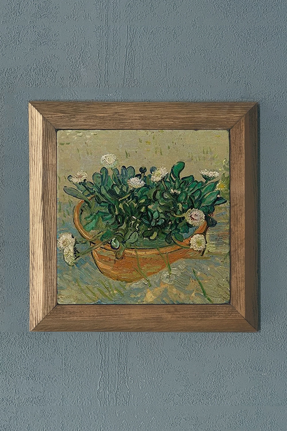 Oscar Stone Decor Masif Çerçeveli Doğaltaş Tablo 28x28 cm Vincent Van Gogh Eserleri