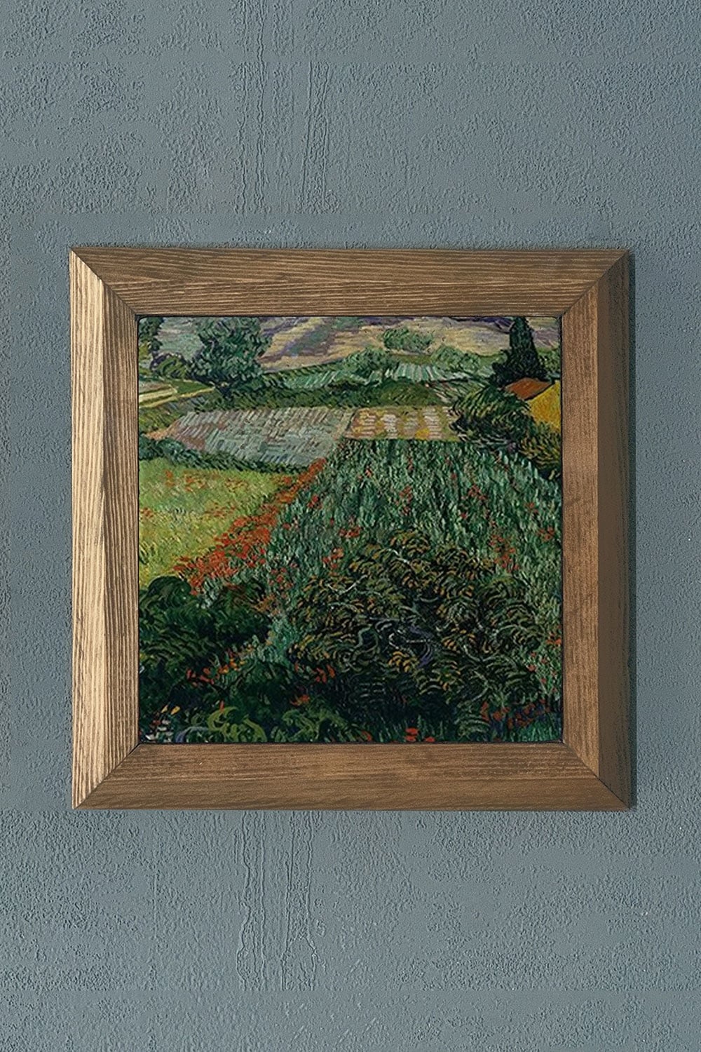 Oscar Stone Decor Masif Çerçeveli Doğaltaş Tablo 28x28 cm Vincent Van Gogh Eserleri