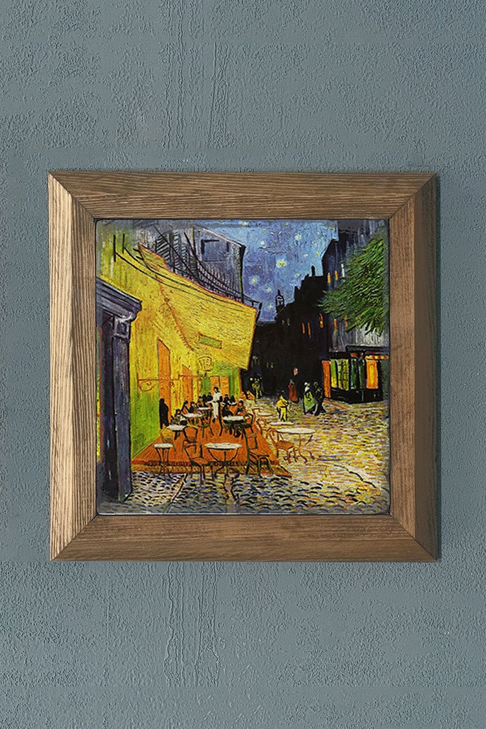 Oscar Stone Decor Masif Çerçeveli Doğaltaş Tablo 28x28 cm Vincent Van Gogh Eserleri