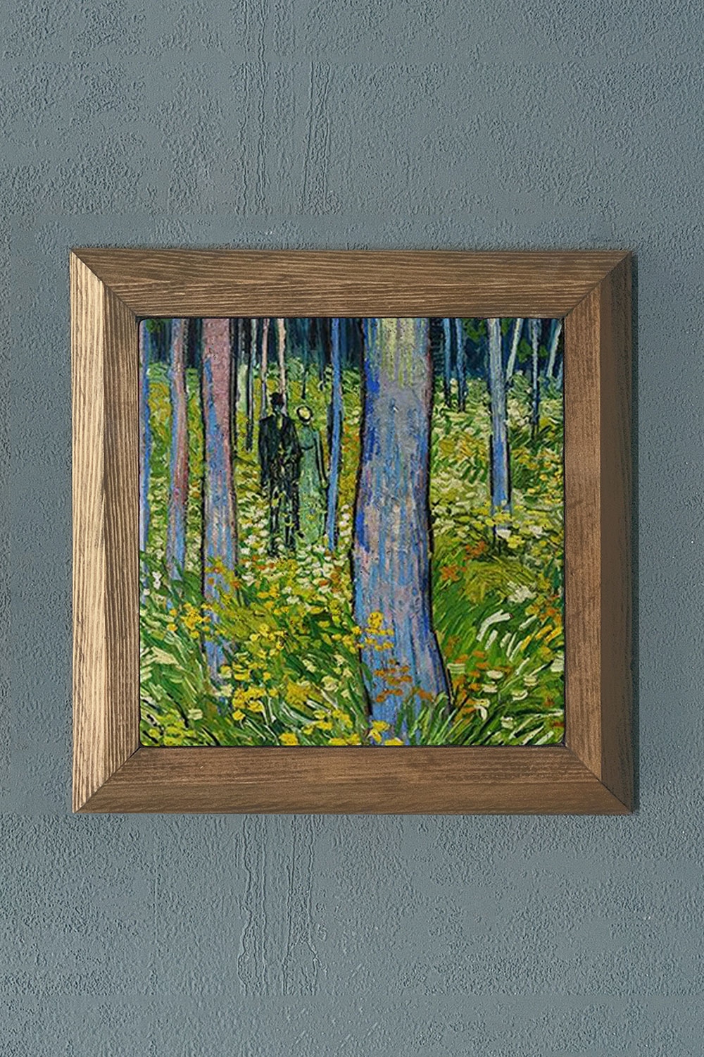Oscar Stone Decor Masif Çerçeveli Doğaltaş Tablo 28x28 cm Vincent Van Gogh Eserleri