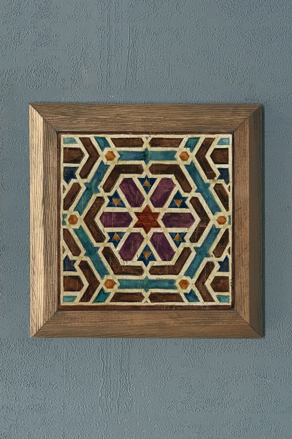 Oscar Stone Decor Masif Çerçeveli Doğaltaş Tablo 28x28 cm Desen / Tile