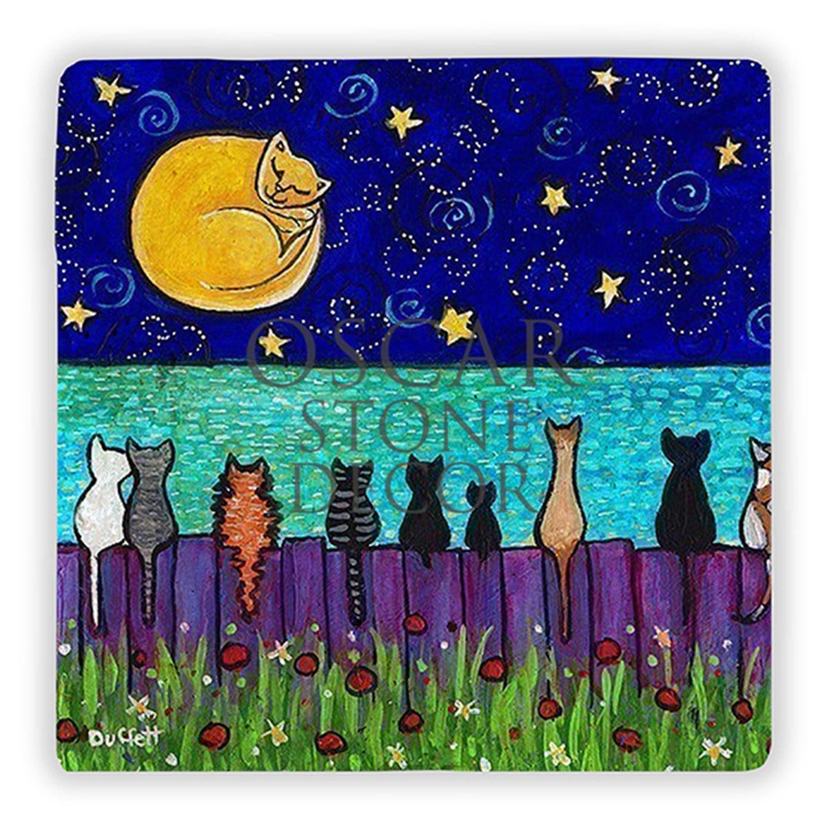 OSCAR STONE DECOR MEHTAP  VE KEDİLER DOĞALTAŞ DUVAR DEKORU / DD170 (WALL DECOR)