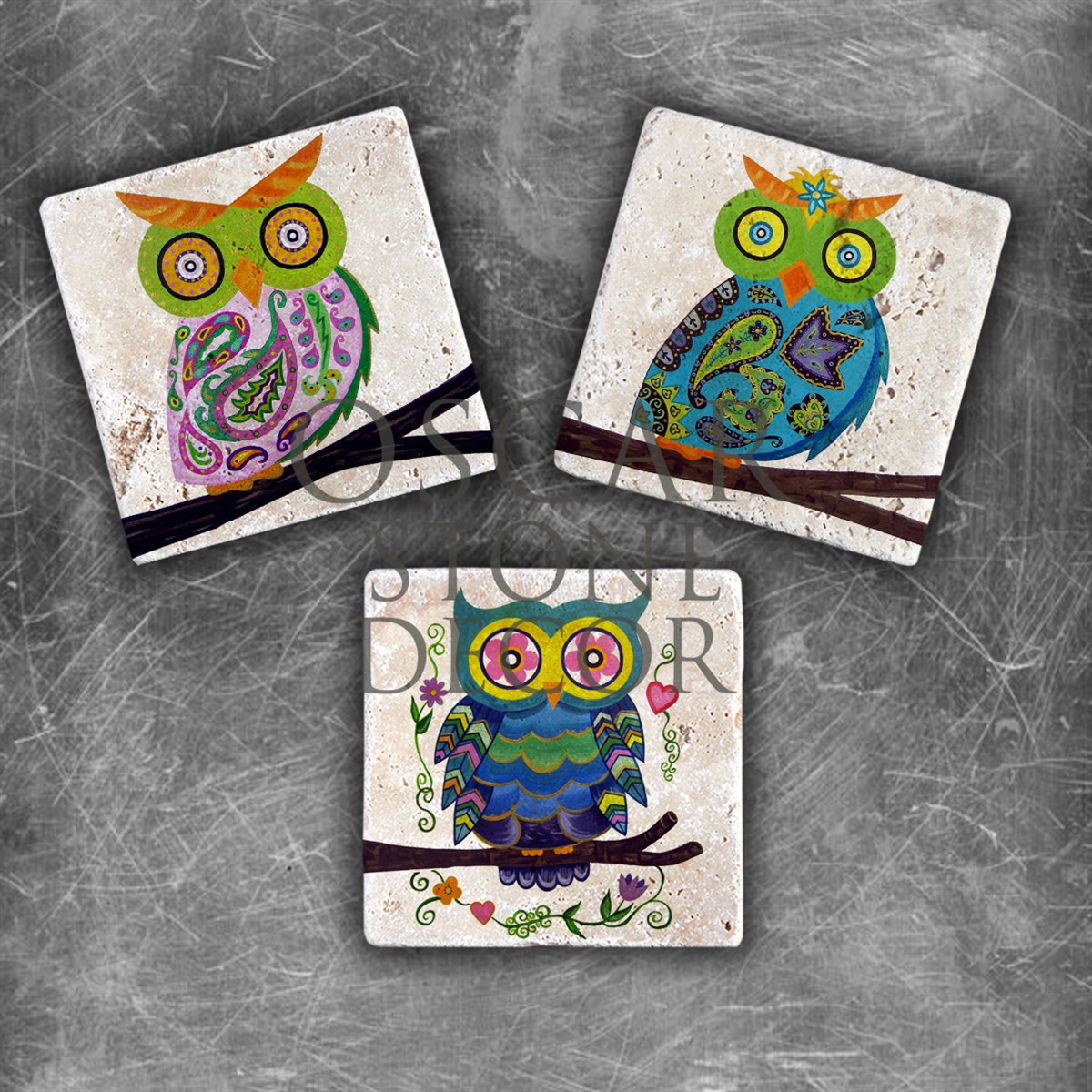 OSCAR STONE DECOR MEŞHUR BAYKUŞLAR DOĞALTAŞ MAGNET SETİ / MG-107