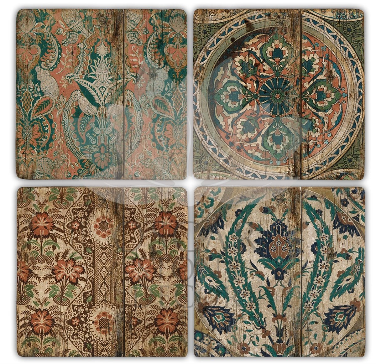 OSCAR STONE DECOR MOTİF 2 4'lü DOĞALTAŞ BARDAK ALTLIĞI / BA106 (COASTER)
