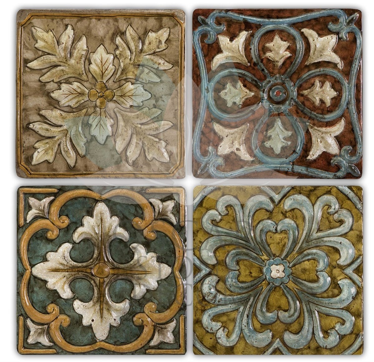 OSCAR STONE DECOR MOTİF 3 4'lü DOĞALTAŞ BARDAK ALTLIĞI / BA107 (COASTER)
