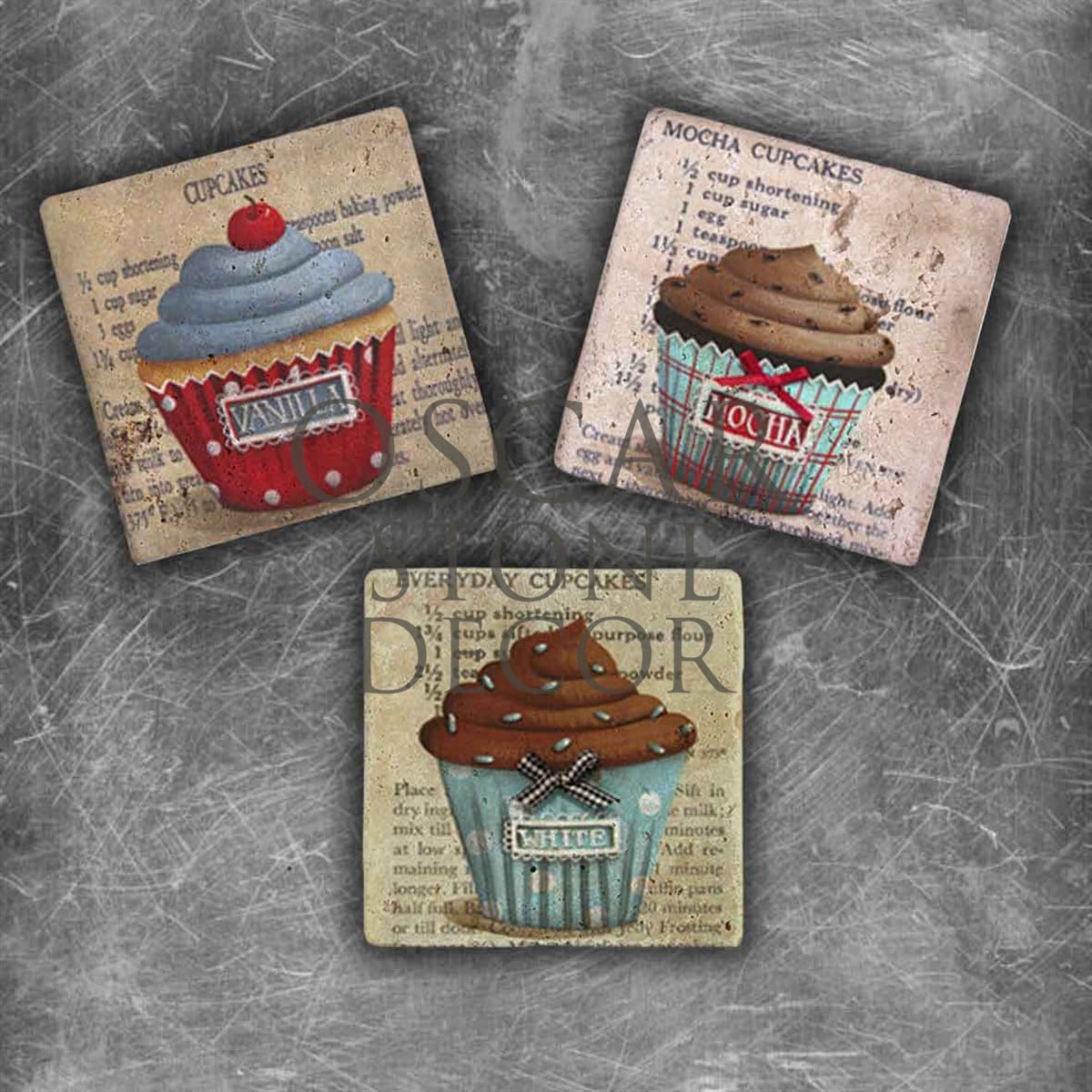 OSCAR STONE DECOR MUFFIN 2 DOĞALTAŞ MAGNET SETİ / MG-043