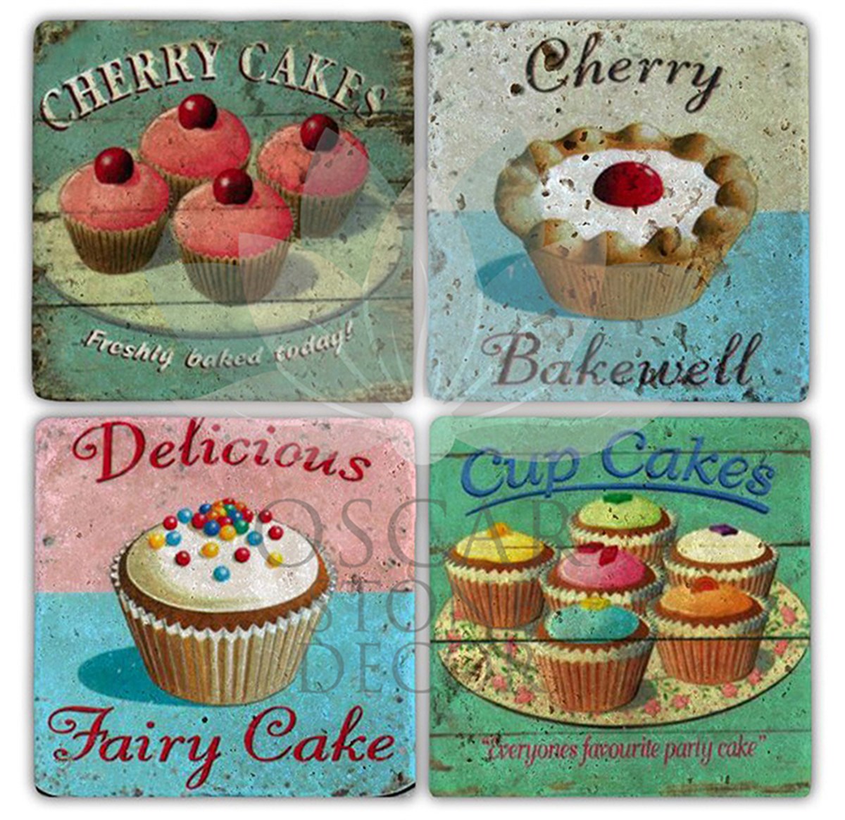 OSCAR STONE DECOR MUFFIN 3 4'lü DOĞALTAŞ BARDAK ALTLIĞI / BA142 (COASTER)