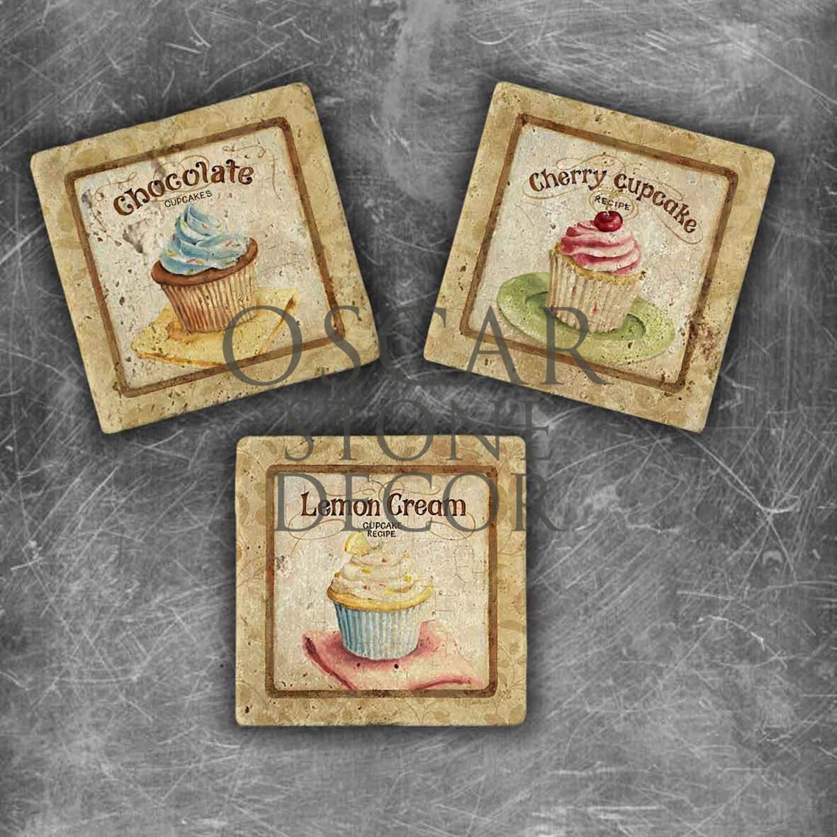 OSCAR STONE DECOR MUFFIN DOĞALTAŞ MAGNET SETİ / MG-065
