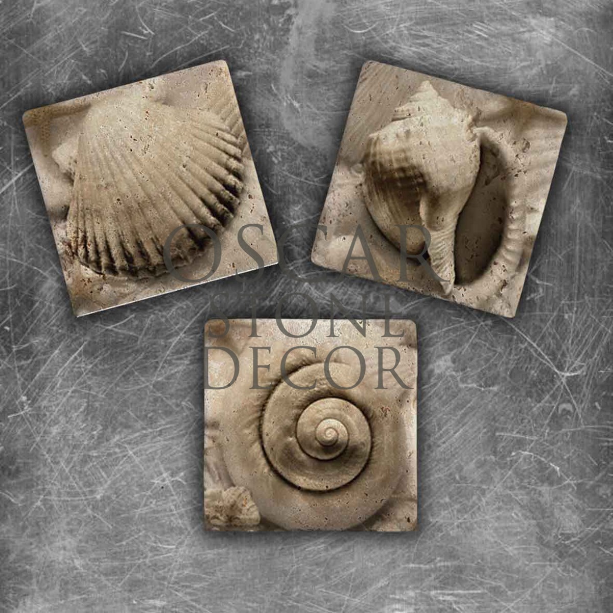 OSCAR STONE DECOR MUSSEL DOĞALTAŞ MAGNET SETİ / MG-056