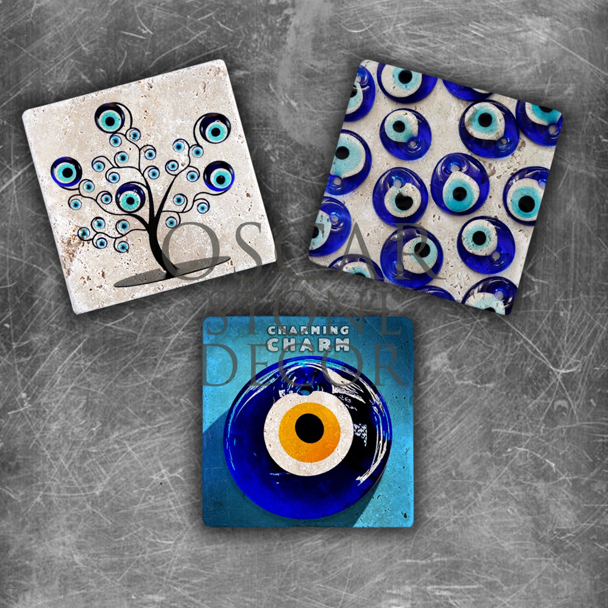 OSCAR STONE DECOR NAZARA GELME DOĞALTAŞ MAGNET SETİ / MG-105