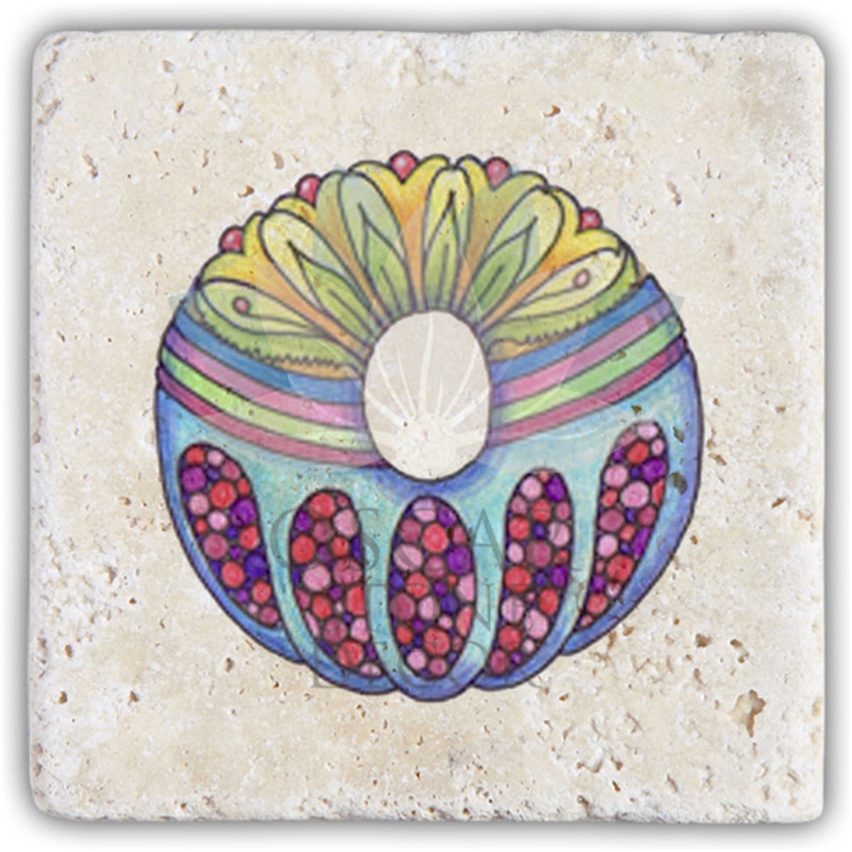 OSCAR STONE DECOR O HARFİ TEKLİ DOĞALTAŞ BARDAK ALTLIĞI / BA-O5 (COASTER)