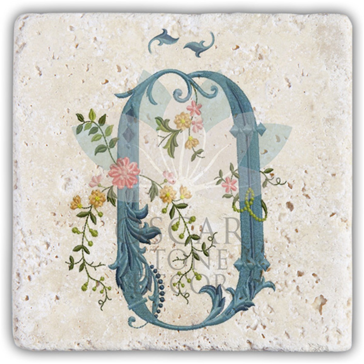 OSCAR STONE DECOR Ö HARFİ TEKLİ DOĞALTAŞ BARDAK ALTLIĞI / BA-Ö4 (COASTER)