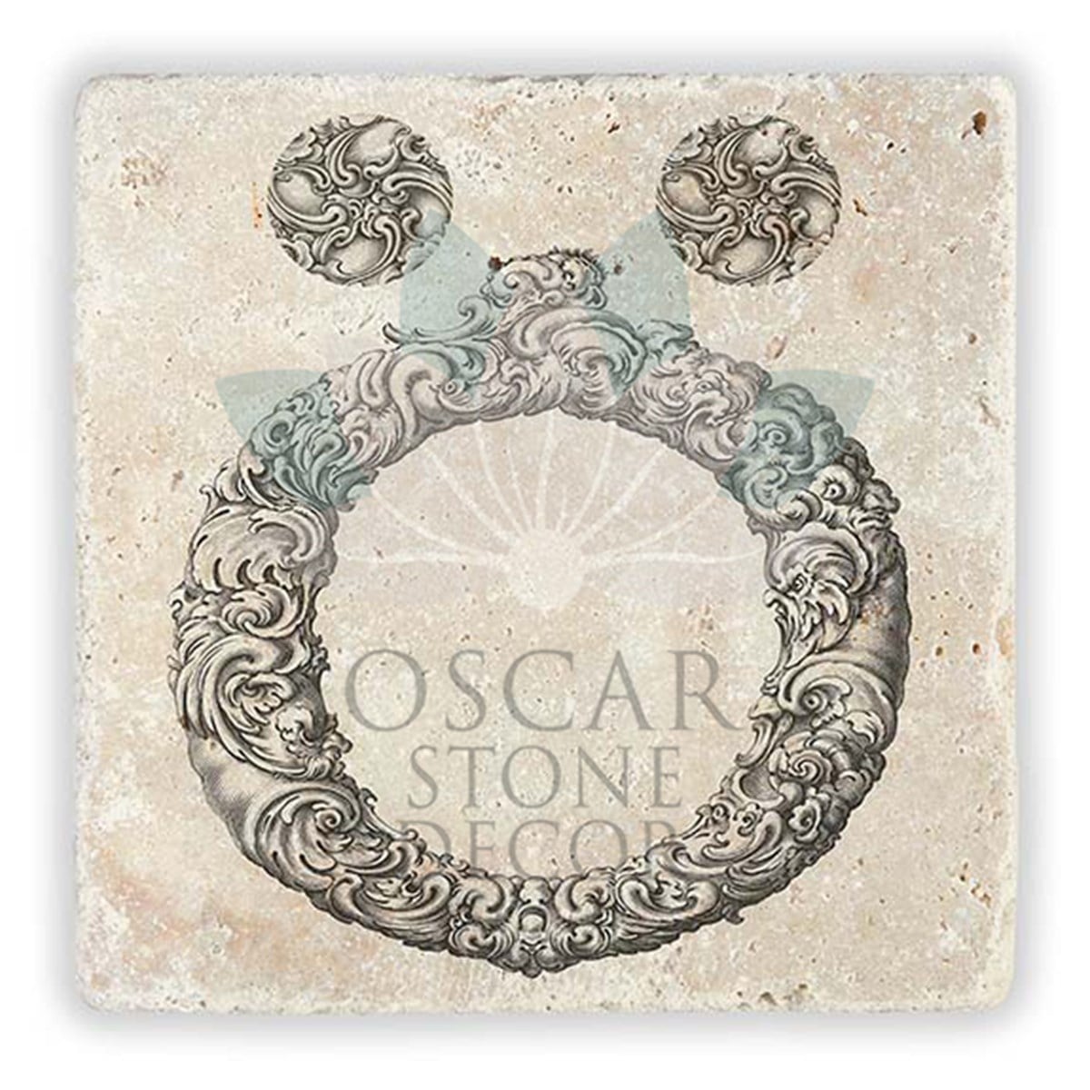 OSCAR STONE DECOR Ö HARFİ TEKLİ DOĞALTAŞ BARDAK ALTLIĞI / BA-Ö1 (COASTER)