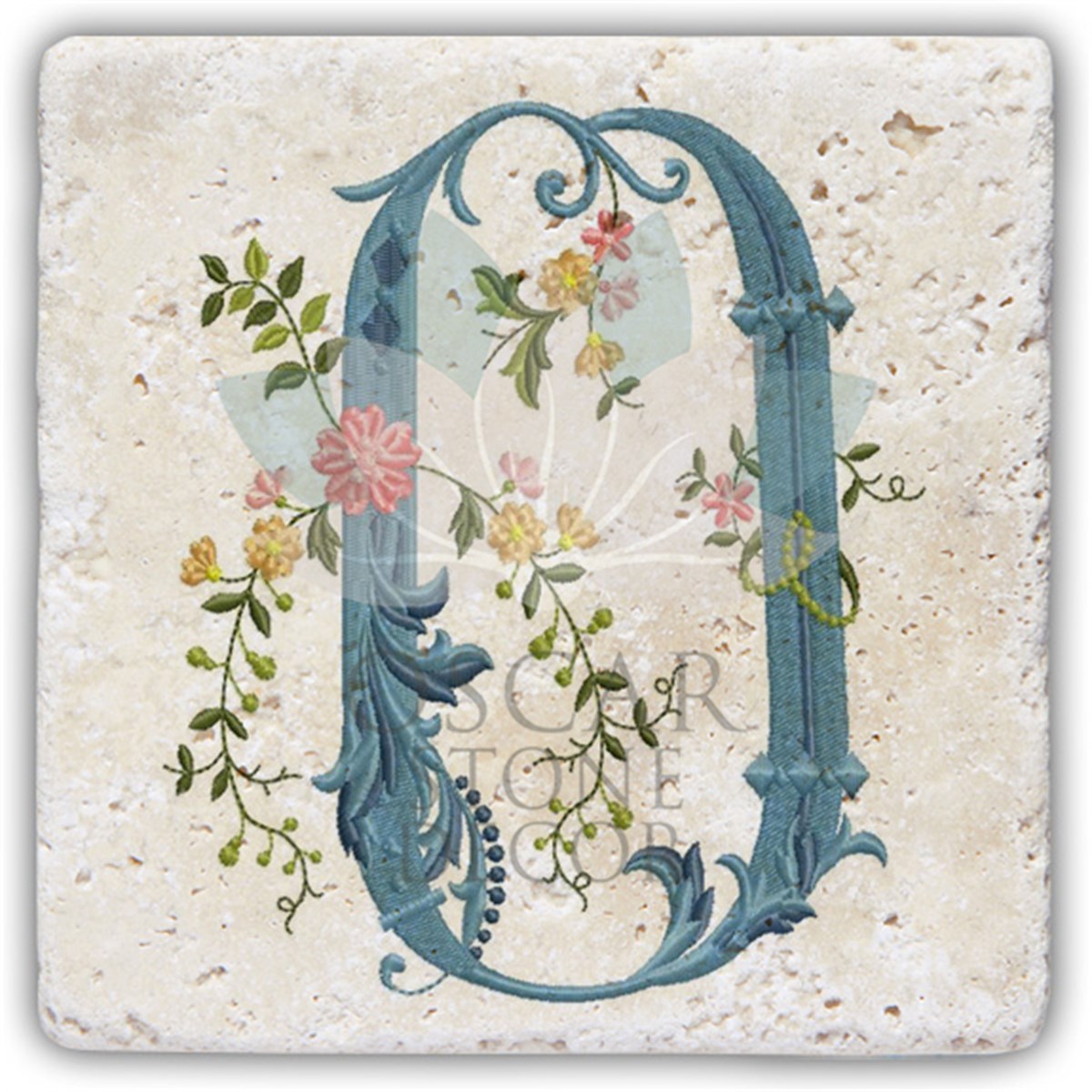 OSCAR STONE DECOR O HARFİ TEKLİ DOĞALTAŞ BARDAK ALTLIĞI / BA-O4 (COASTER)