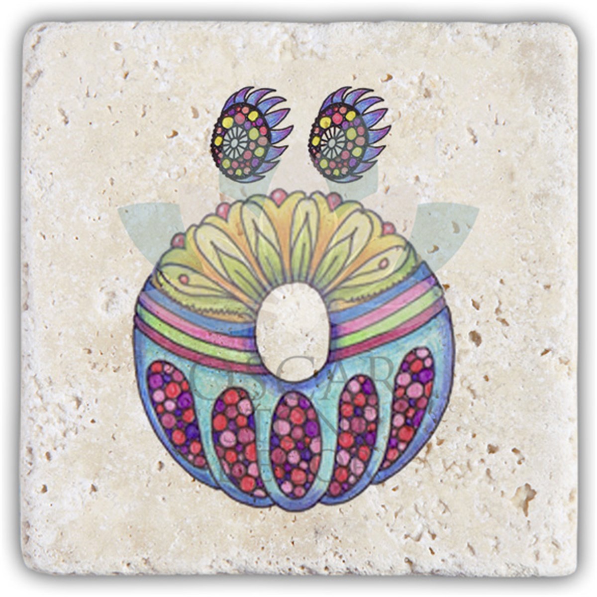 OSCAR STONE DECOR Ö HARFİ TEKLİ DOĞALTAŞ BARDAK ALTLIĞI / BA-Ö5 (COASTER)