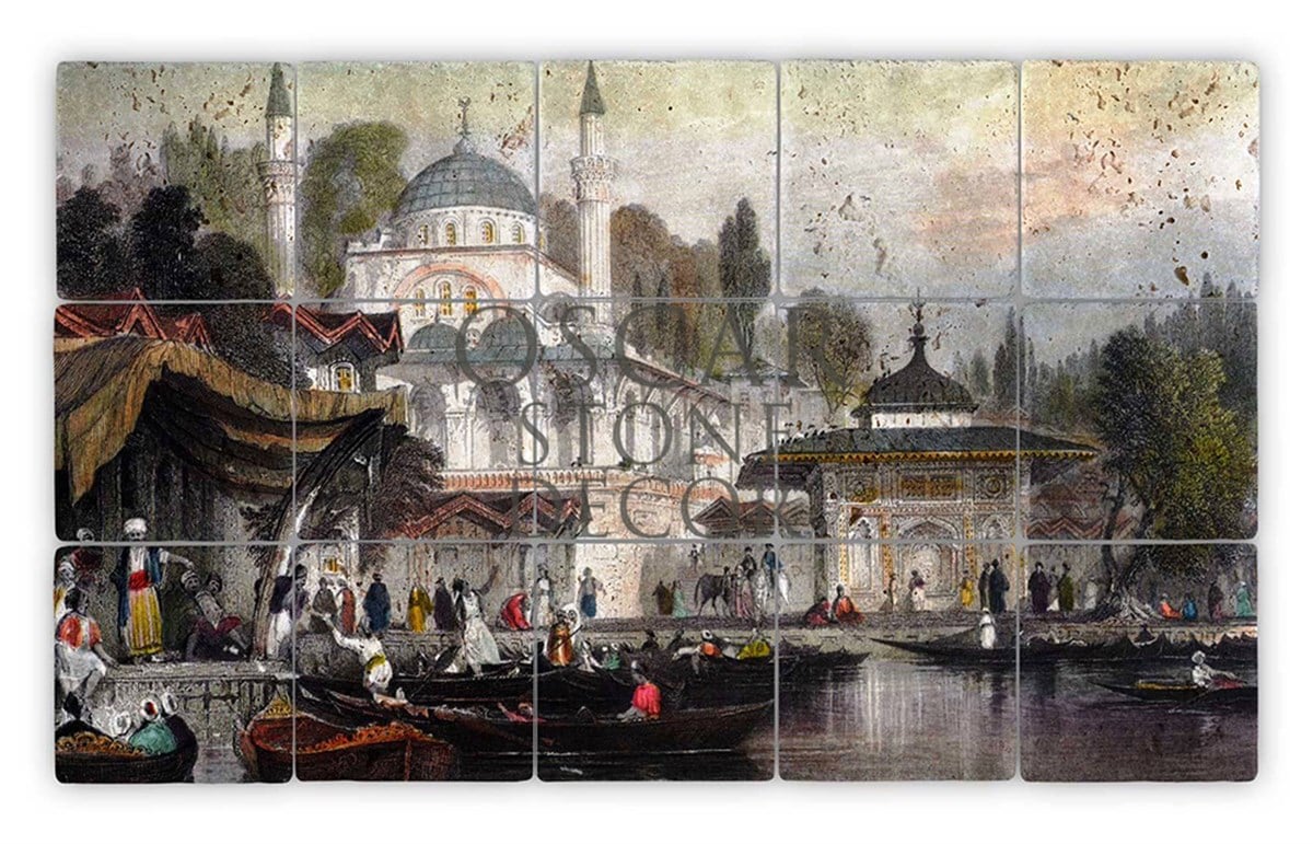 OSCAR STONE DECOR OSMANLI SAHİL DOĞALTAŞ TABLO / TT061 (STONE TABLE)