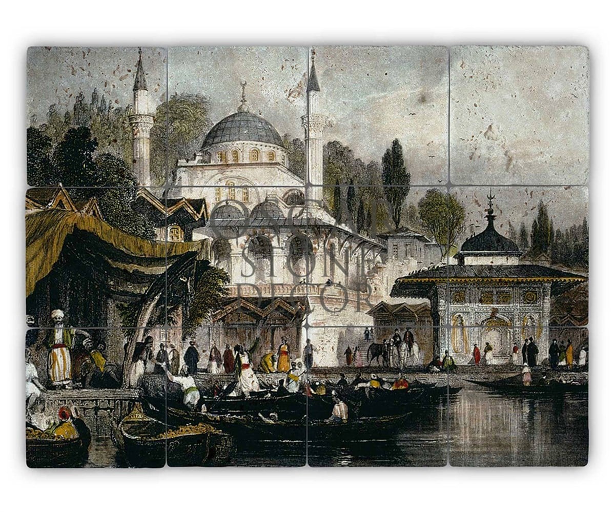 OSCAR STONE DECOR OTTOMAN SIDE II DOĞALTAŞ TABLO / TT109 (STONE TABLE)