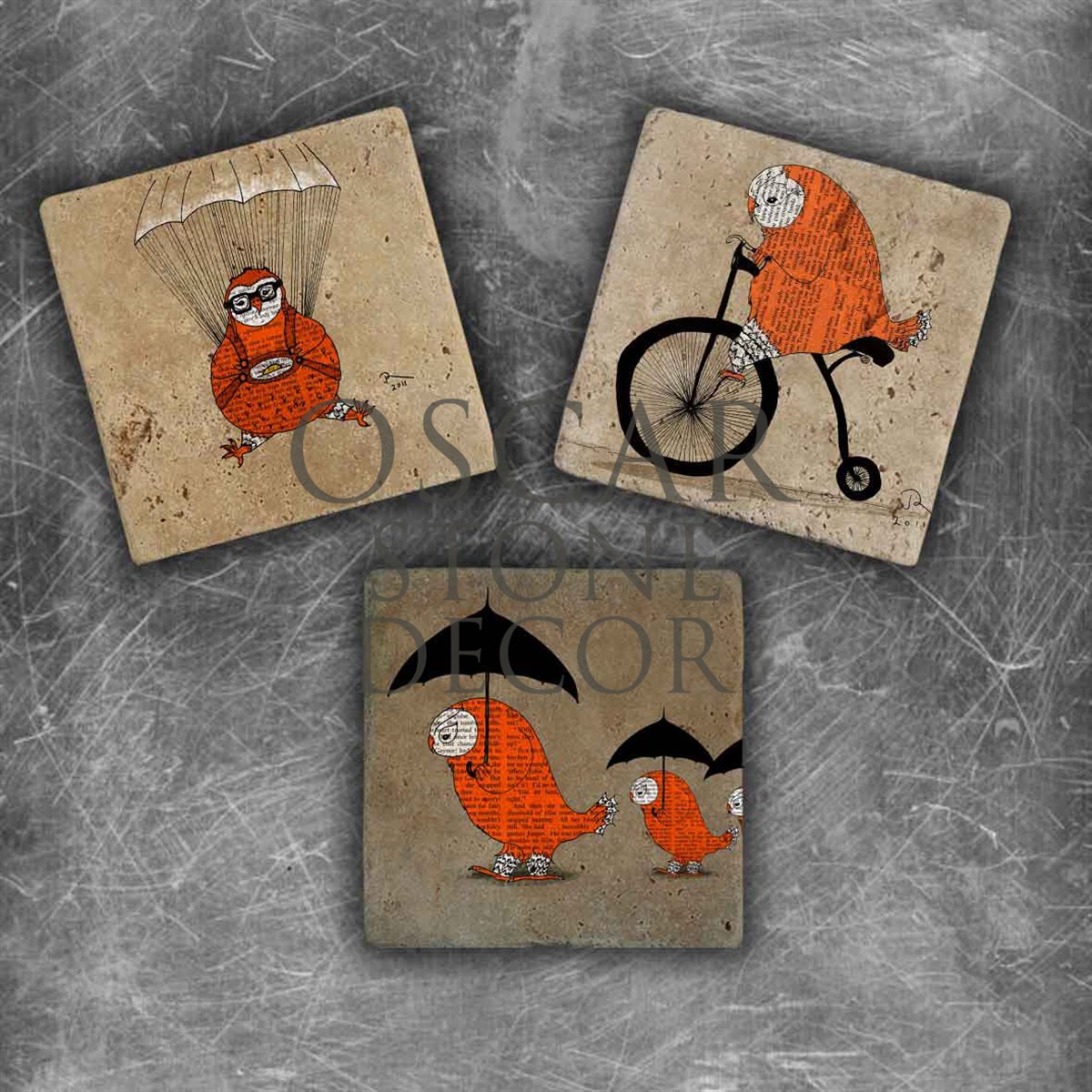 OSCAR STONE DECOR OWL ACTIVITY DOĞALTAŞ MAGNET SETİ / MG-030