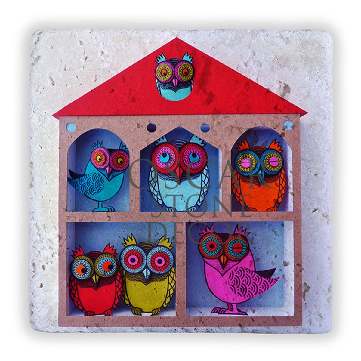 OSCAR STONE DECOR OWLS HOUSE DOĞALTAŞ DUVAR DEKORU / DD275 (WALL DECOR)