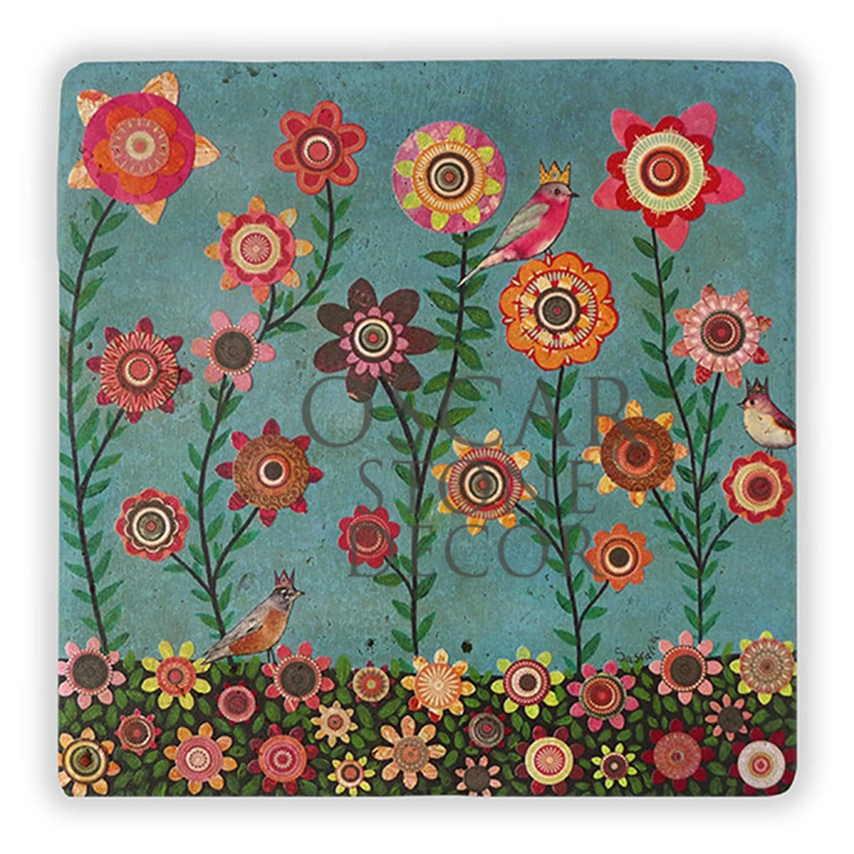 OSCAR STONE DECOR PASTEL FLOWERS DOĞALTAŞ DUVAR DEKORU / DD130 (WALL DECOR)