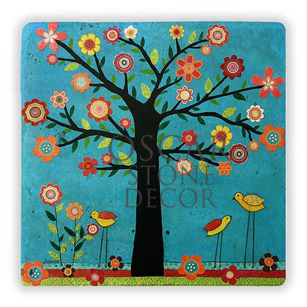 OSCAR STONE DECOR PASTEL FLOWERS II DOĞALTAŞ DUVAR DEKORU / DD131 (WALL DECOR)