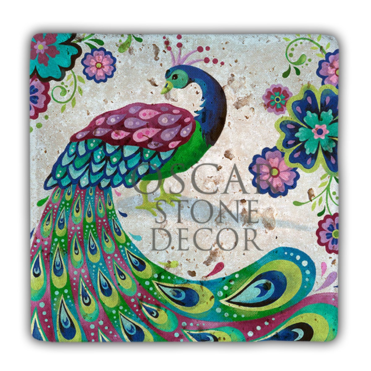 OSCAR STONE DECOR PEACOCK DOĞALTAŞ DUVAR DEKORU / DD354 (WALL DECOR)