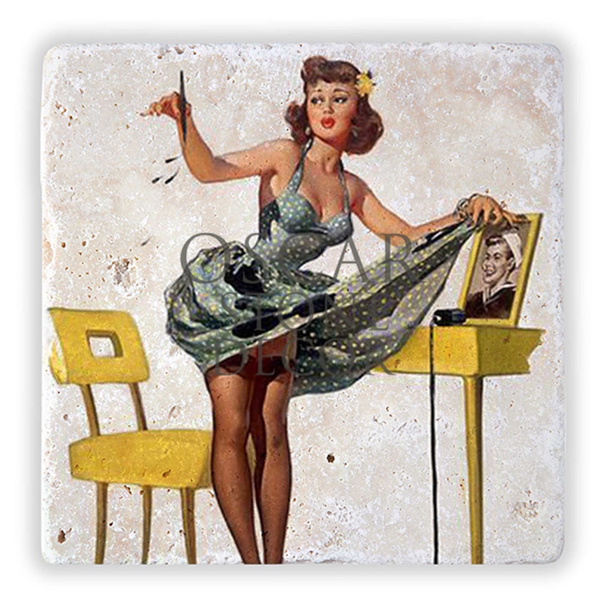 OSCAR STONE DECOR PIN UP GIRLS II DOĞALTAŞ DUVAR DEKORU / DD167 (WALL DECOR)