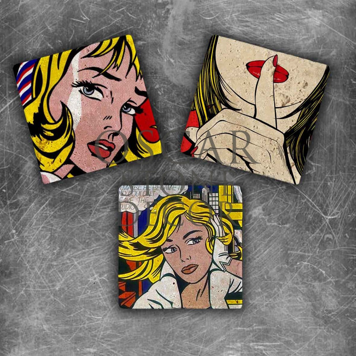 OSCAR STONE DECOR POPART DOĞALTAŞ MAGNET SETİ / MG-074
