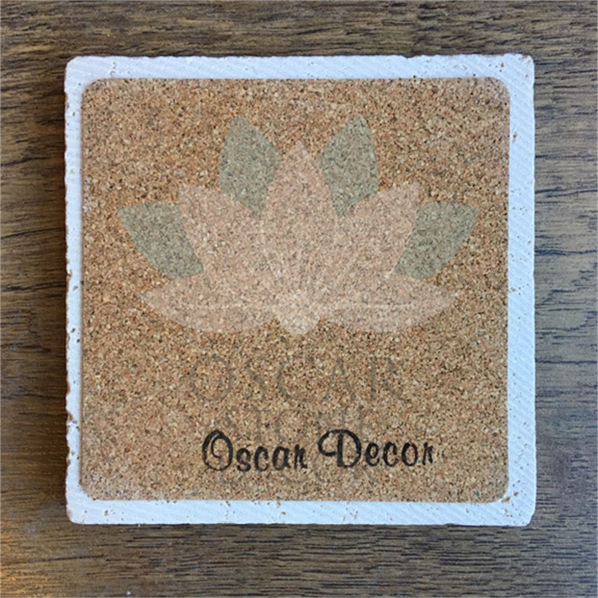 OSCAR STONE DECOR Q HARFİ TEKLİ DOĞALTAŞ BARDAK ALTLIĞI / BA-Q4 (COASTER)