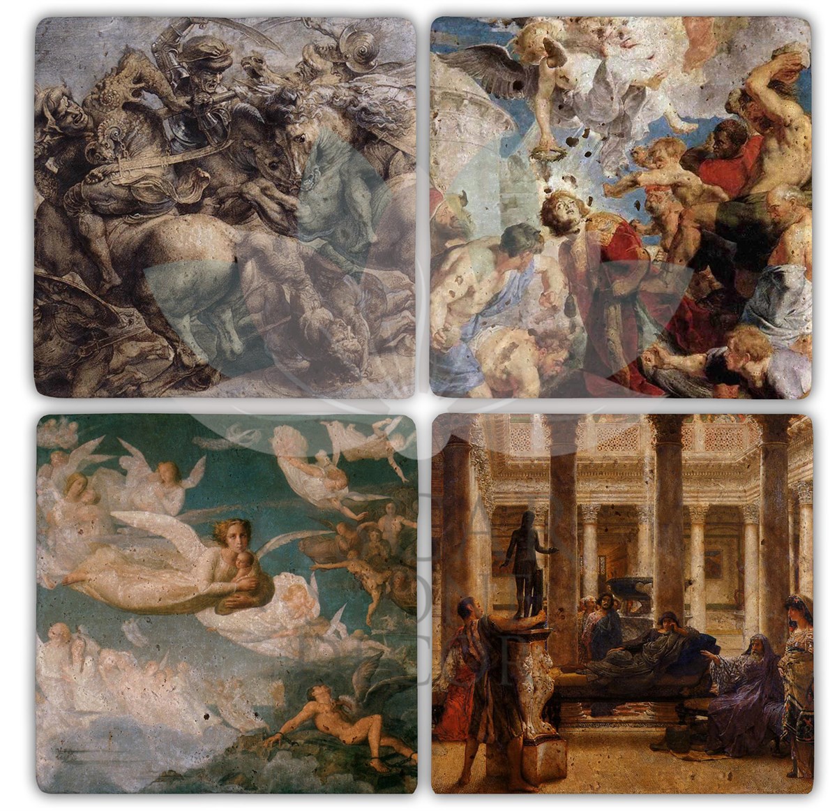 OSCAR STONE DECOR RÖNESANS 4'lü DOĞALTAŞ BARDAK ALTLIĞI / BA102 (COASTER)