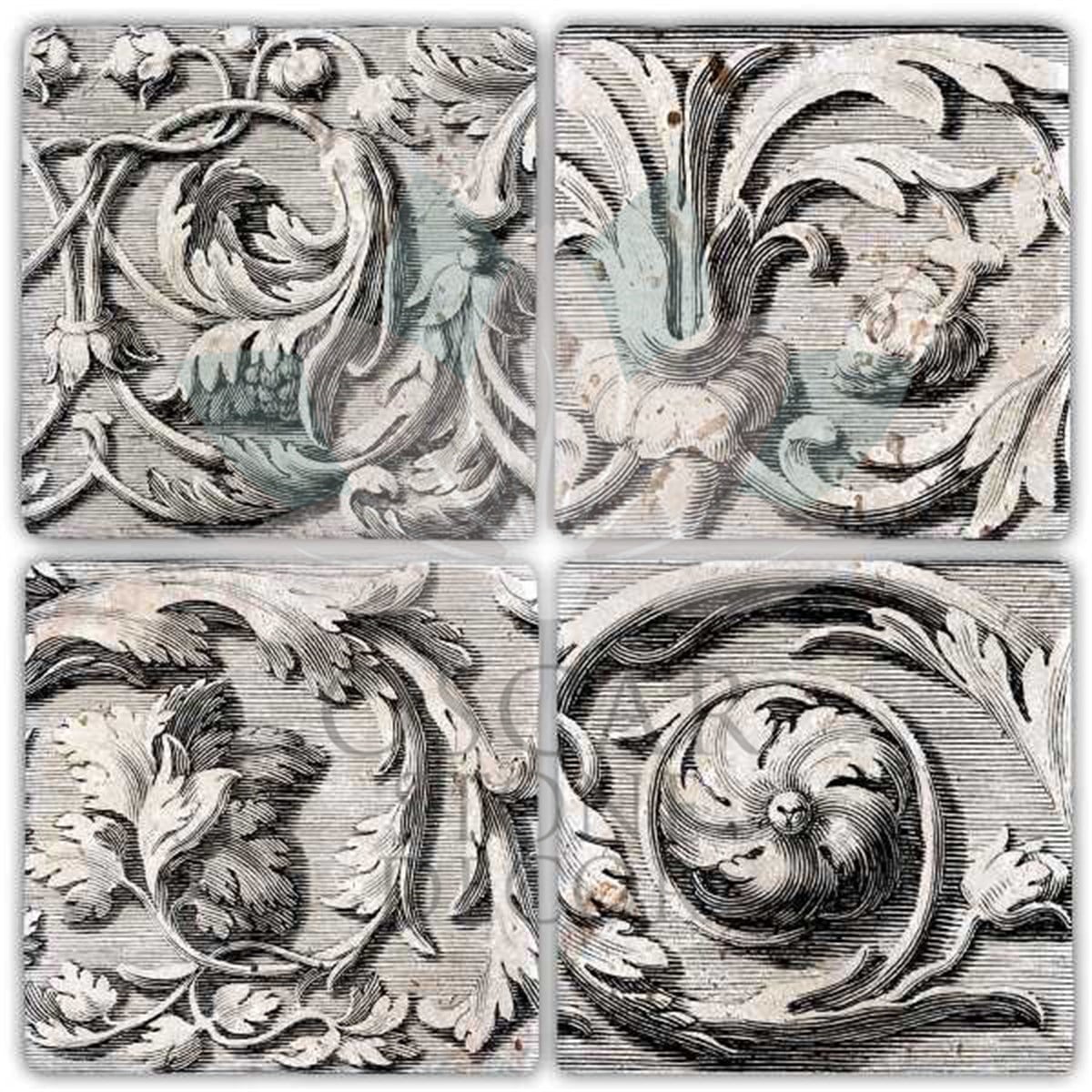 OSCAR STONE DECOR RUSTİK 4'lü DOĞALTAŞ BARDAK ALTLIĞI / BA245 (COASTER)