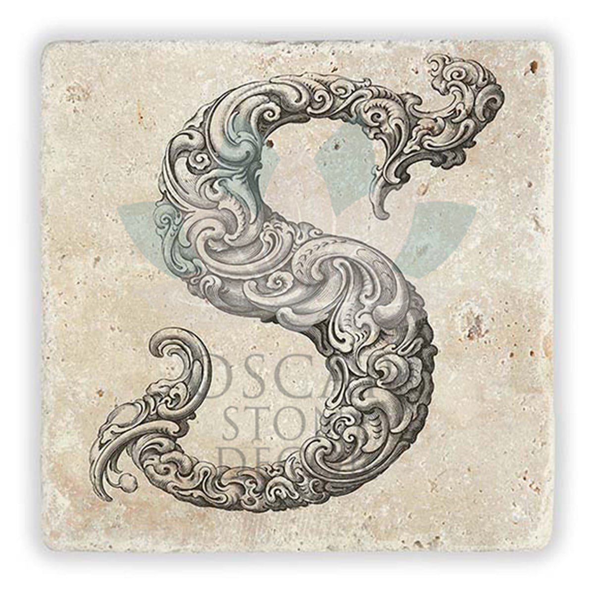 OSCAR STONE DECOR S HARFİ TEKLİ DOĞALTAŞ BARDAK ALTLIĞI / BA-S1 (COASTER)