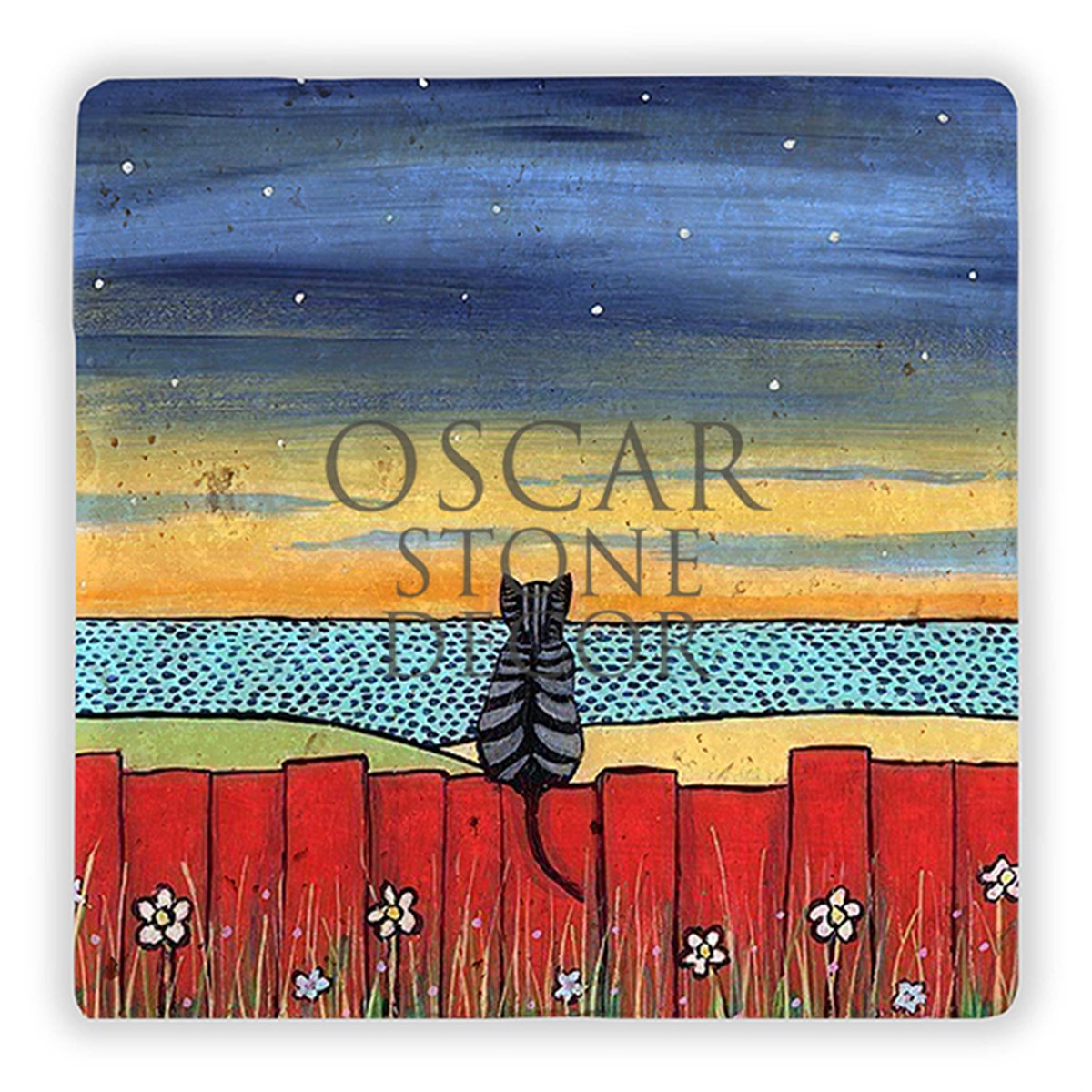 OSCAR STONE DECOR SAHİLDEKİ KEDİ DOĞALTAŞ DUVAR DEKORU / DD169 (WALL DECOR)