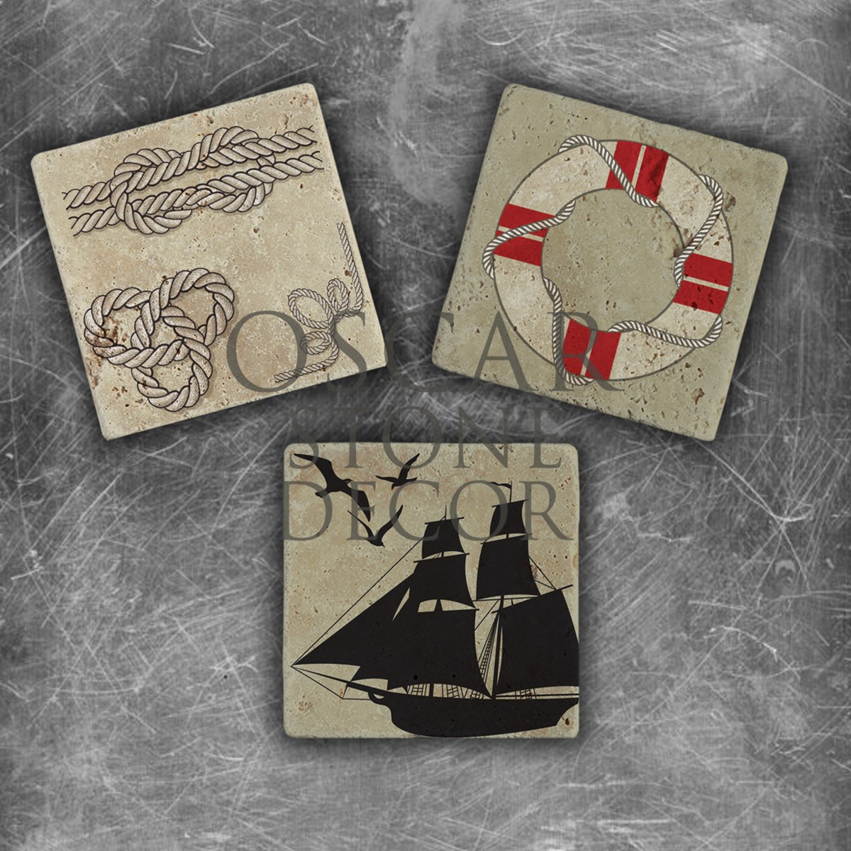 OSCAR STONE DECOR SAİLOR DOĞALTAŞ MAGNET SETİ / MG-138