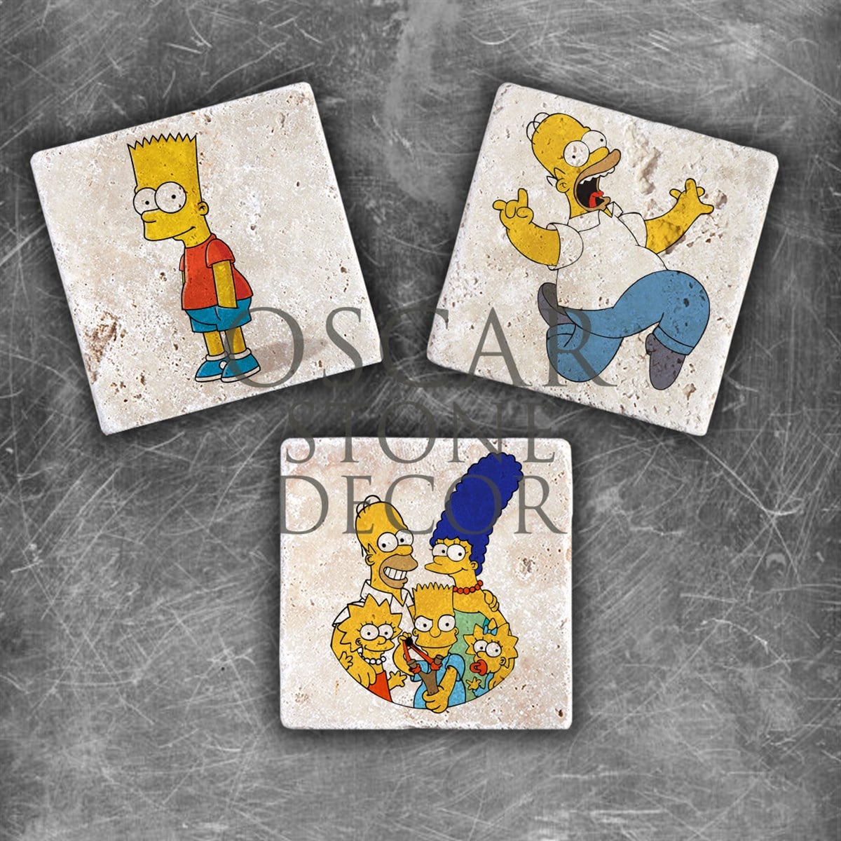OSCAR STONE DECOR SIMPSONS DOĞALTAŞ MAGNET SETİ / MG-097
