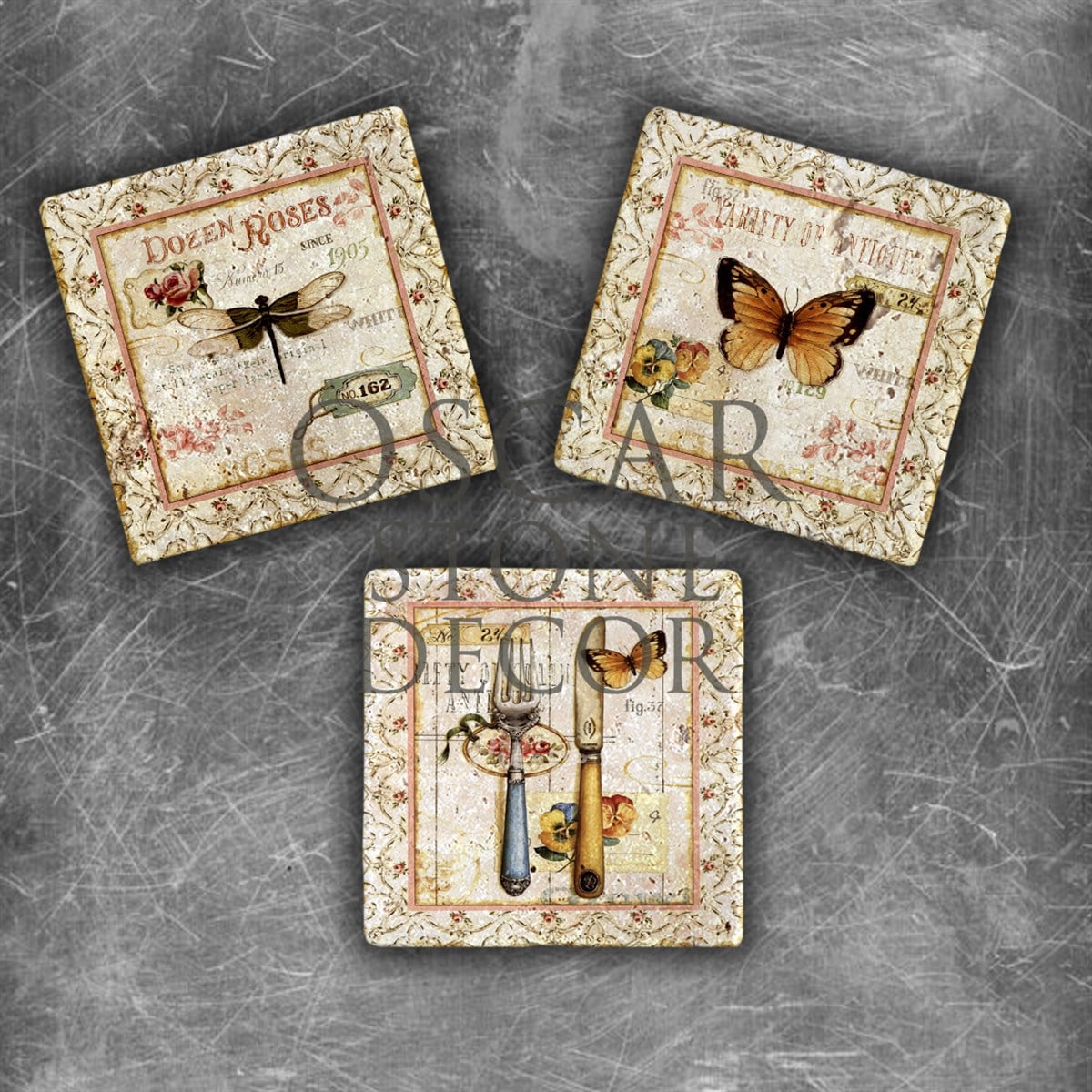 OSCAR STONE DECOR SOFT VINTAGE DOĞALTAŞ MAGNET SETİ / MG-087