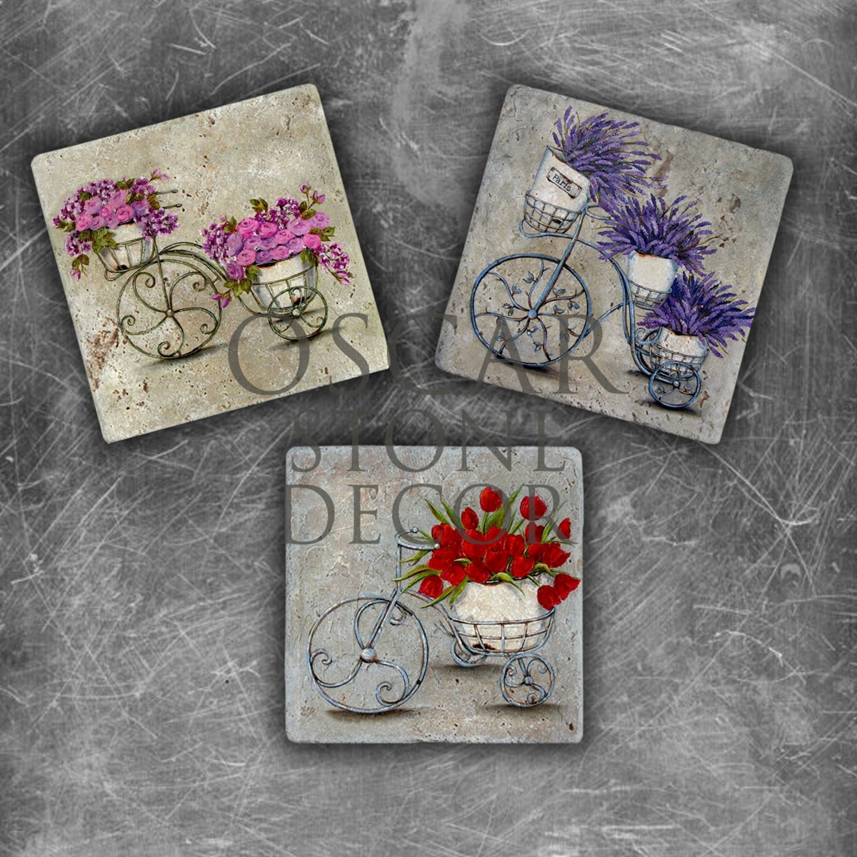 OSCAR STONE DECOR SÜSBİSİKLETİ DOĞALTAŞ MAGNET SETİ / MG-122