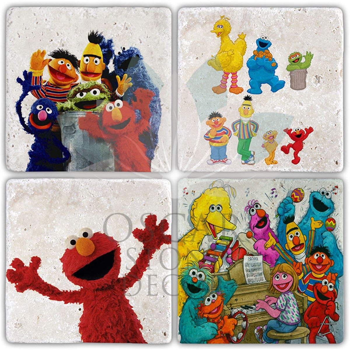 OSCAR STONE DECOR SUSSAME STREET 4'lü DOĞALTAŞ BARDAK ALTLIĞI / BA483 (COASTER)