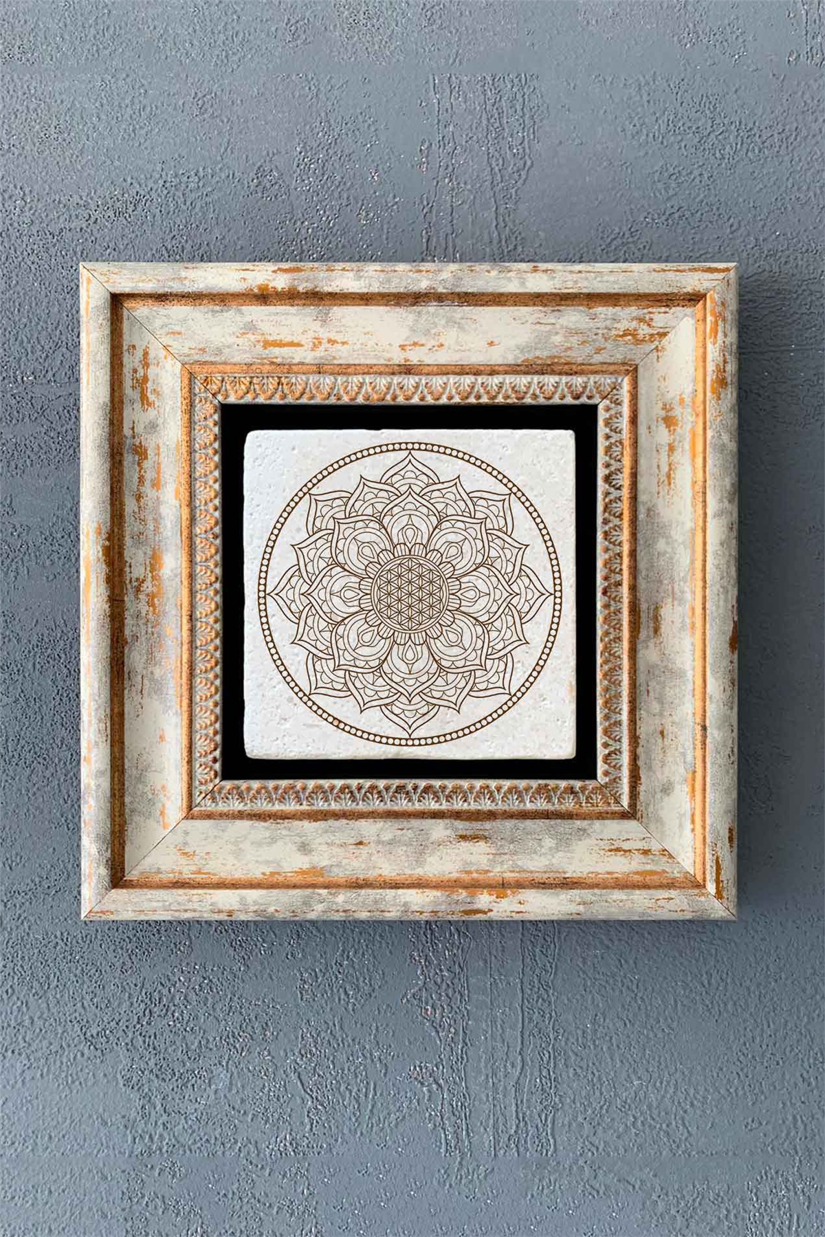 OSCAR STONE DECOR TEKLİ ÇERÇEVELİ DOĞALTAŞ DUVAR DEKORU / CDD1-40-1348 (WALL DECOR)