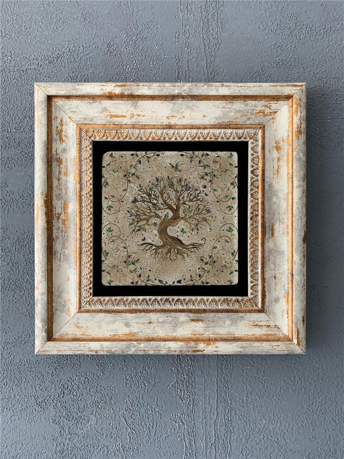 OSCAR STONE DECOR TEKLİ ÇERÇEVELİ DOĞALTAŞ DUVAR DEKORU / CDD-40-540 (WALL DECOR)