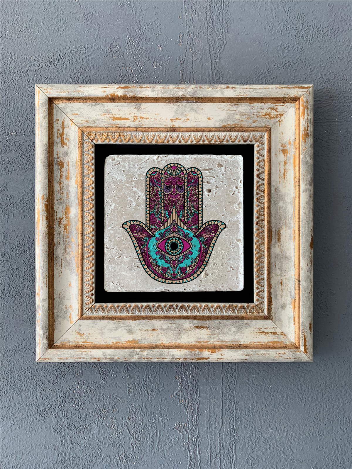 OSCAR STONE DECOR TEKLİ ÇERÇEVELİ DOĞALTAŞ DUVAR DEKORU / CDD-40-537 (WALL DECOR)