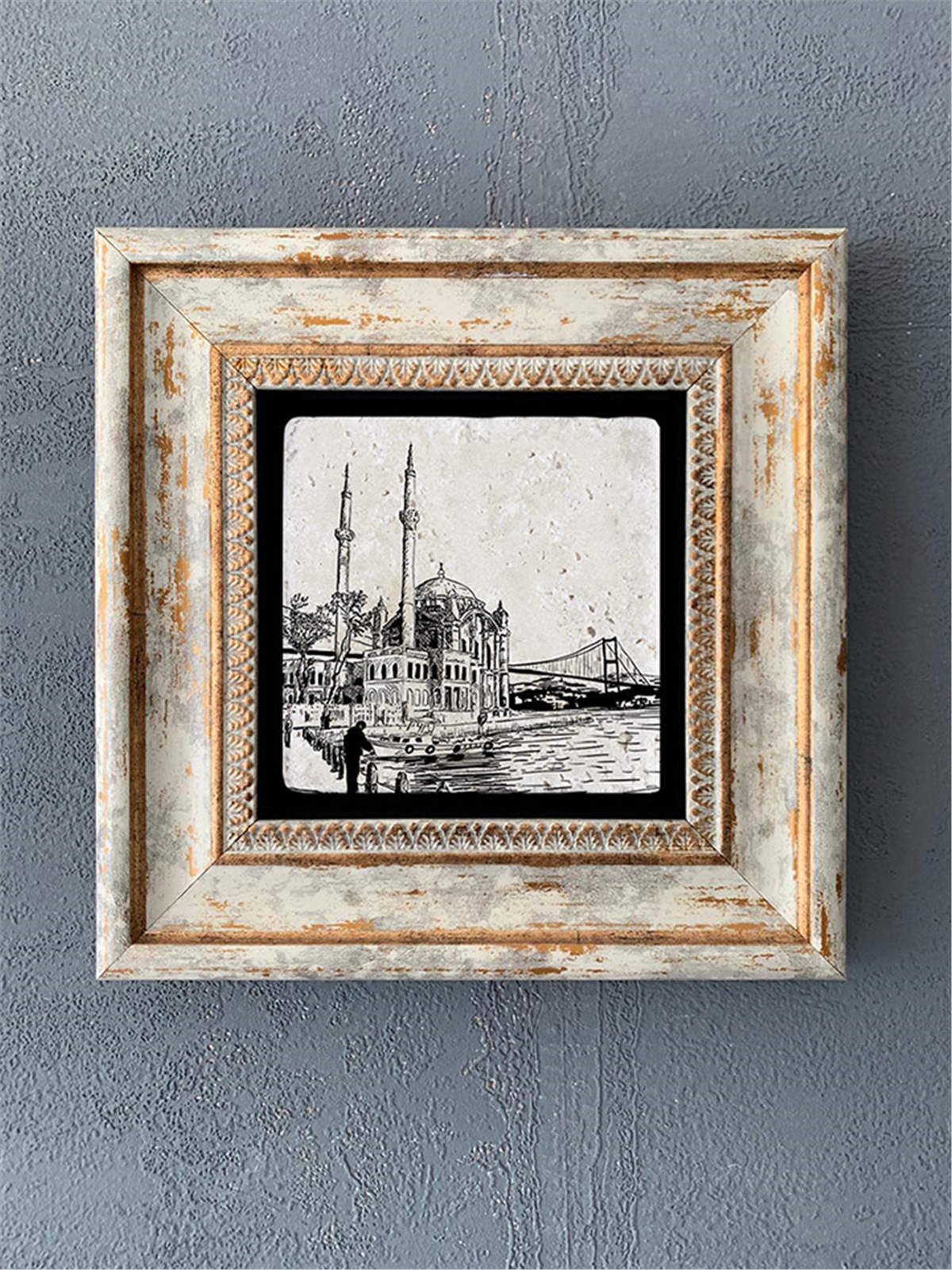OSCAR STONE DECOR TEKLİ ÇERÇEVELİ DOĞALTAŞ DUVAR DEKORU / CDD1-40-531 (WALL DECOR)