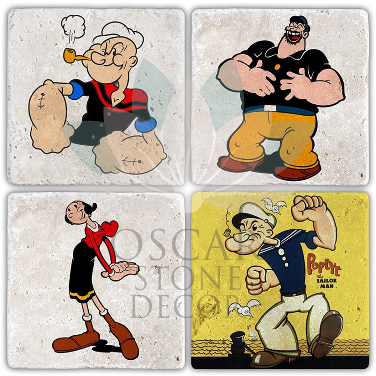 OSCAR STONE DECOR TEMEL REİS 4'lü DOĞALTAŞ BARDAK ALTLIĞI / BA395 (COASTER)