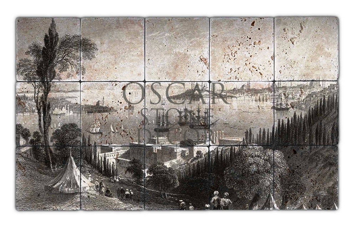 OSCAR STONE DECOR TEPEDEN İSTANBUL DOĞALTAŞ TABLO / TT104 (STONE TABLE)