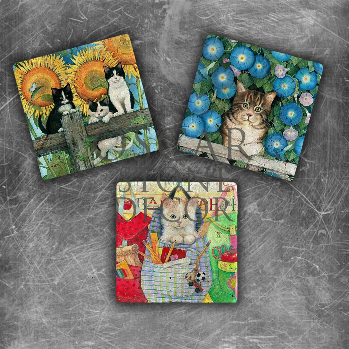 OSCAR STONE DECOR TOWN CAT DOĞALTAŞ MAGNET SETİ / MG-124