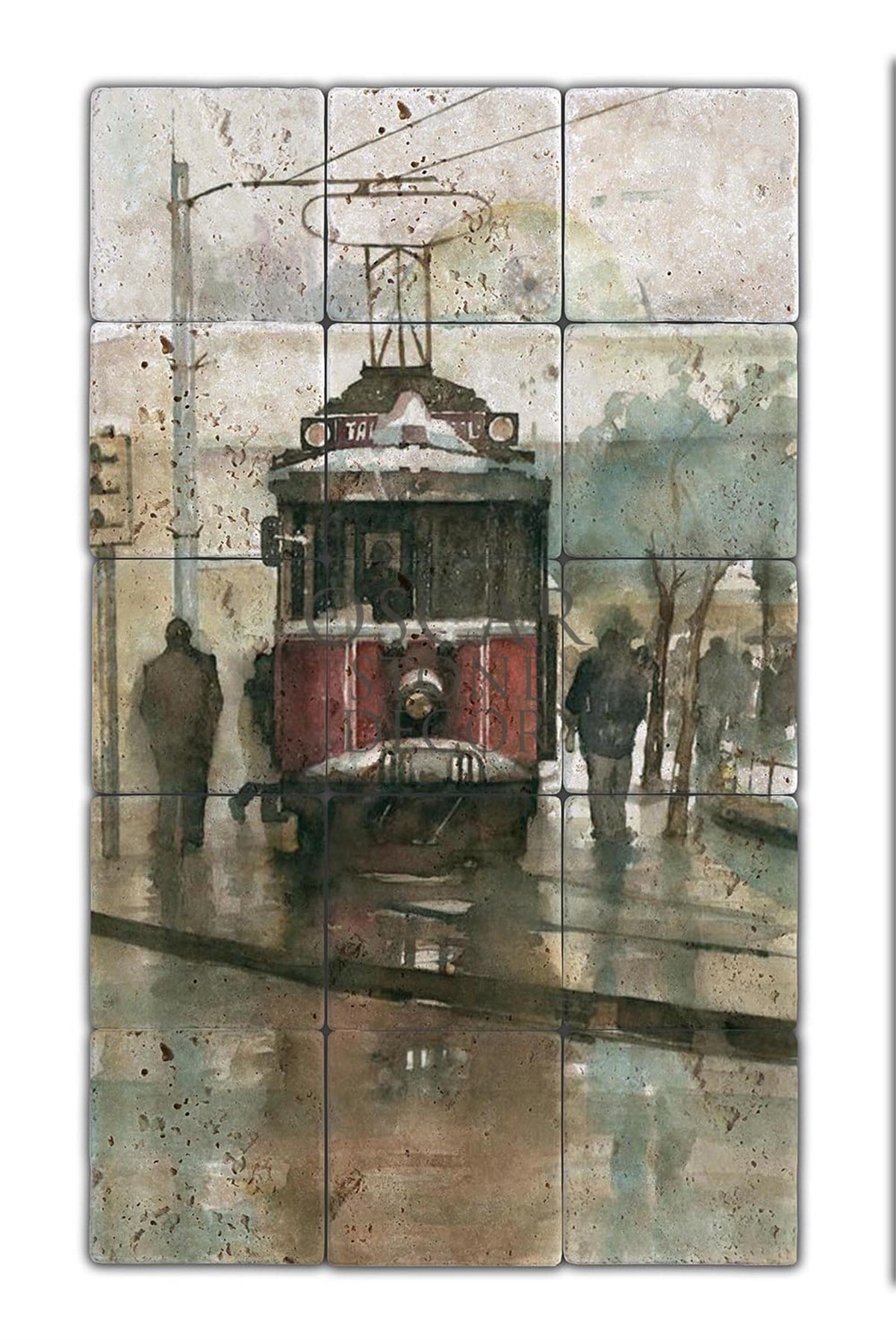OSCAR STONE DECOR TRAMVAY DOĞALTAŞ TABLO / TT008 (STONE TABLE)