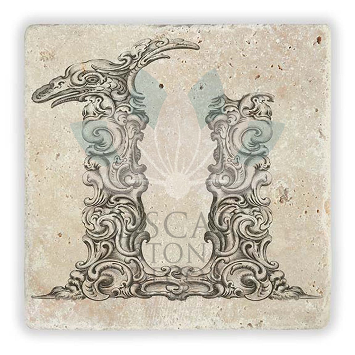 OSCAR STONE DECOR U HARFİ TEKLİ DOĞALTAŞ BARDAK ALTLIĞI / BA-U1 (COASTER)